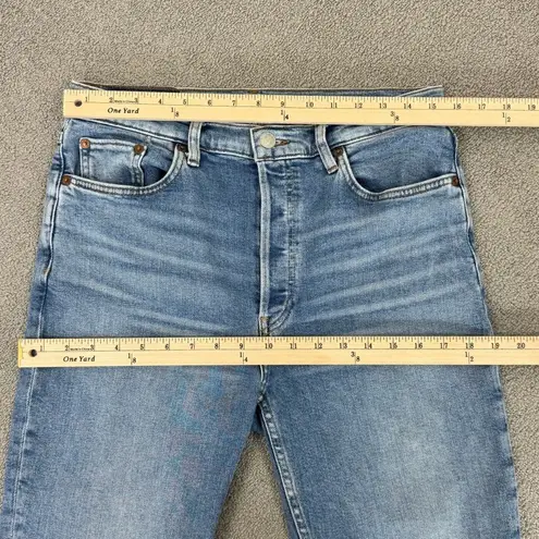 RE/DONE 90s High Rise Ankle Crop Jeans Bright Faded Blue Size 30