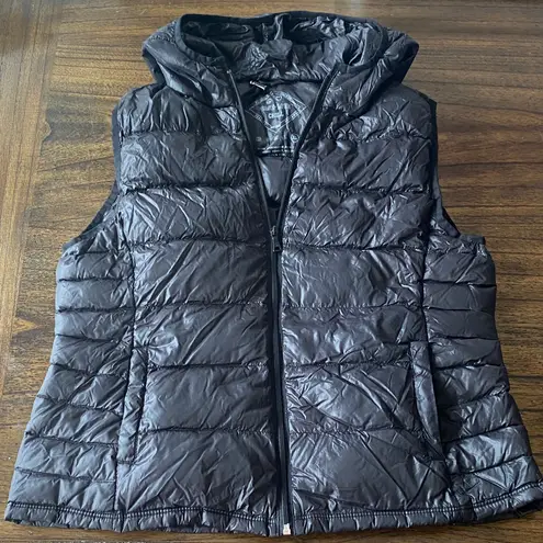 Peace Love World Ultra Lightweight Down Fill Black Packable Hoodie Vest size XL