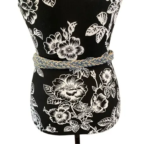 Braided Adjustable Plus Size Skinny Belt Dress Classic Formal Buckle Blue