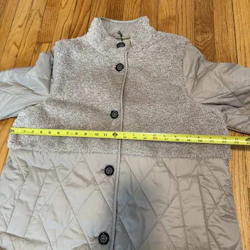 Barbour NWT Melby Teddy Quilted Coat in Oat Ancient Size 10