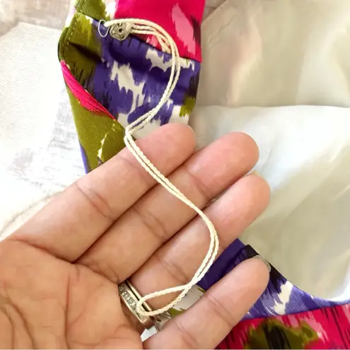 Maggy London multicolor floral bodycon belted cocktail mini dress size 8 NWT