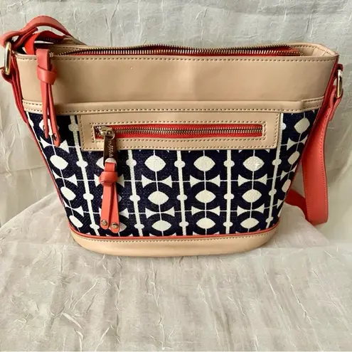Spartina 449 Daufuskia Island Natural Linen Genuine Leather Shoulder Crossbody