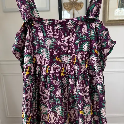 We Be Bop Purple Monkey Print Overalls Romper OSFM Size M