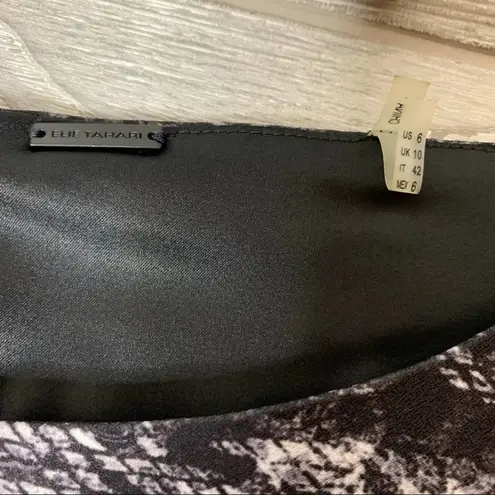 Elie Tahari Esmarella Animal-print Mini Dress In Black sz 6