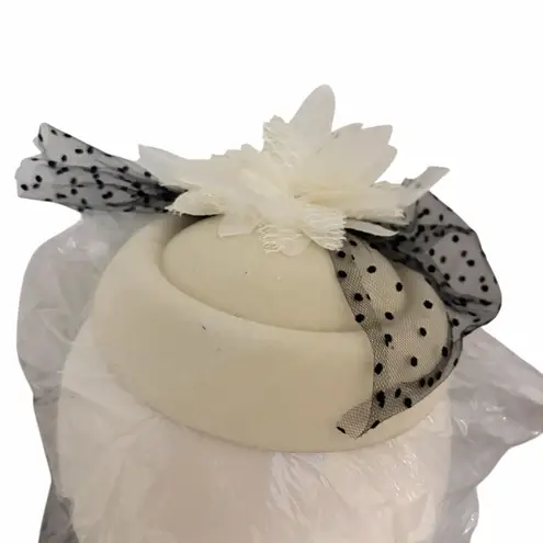 Vintage White and Black Polka Dot Fascinator Kentucky Derby