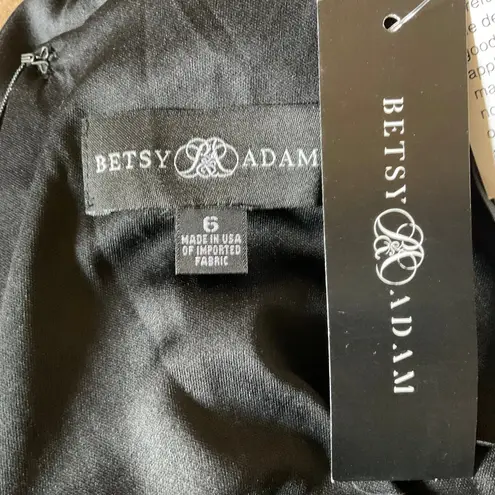 Betsy and Adam Black Metallic Column Evening Gown Size 6 Sleeveless Long Dress