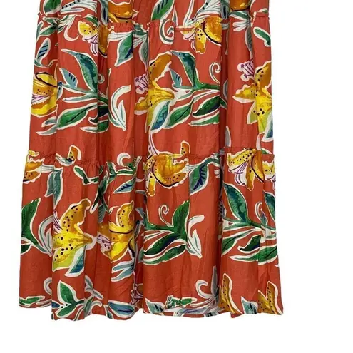 Rachel Roy Long Floral Linen Maxi Skirt Size M New
