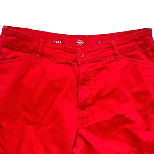 st. john's bay Womens  Vibrant Red Cropped Capri Pants - Sz 12