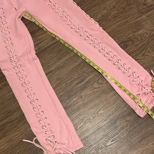 Hidden Cult Lace Up Wynn Sweat Pants Bubblegum Pink Size X Small