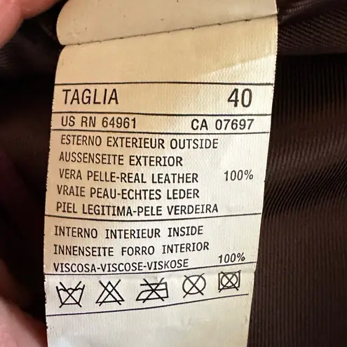 United Colors Of Benetton Benetton Vintage 1990's China Plum Leather Wrap Skirt