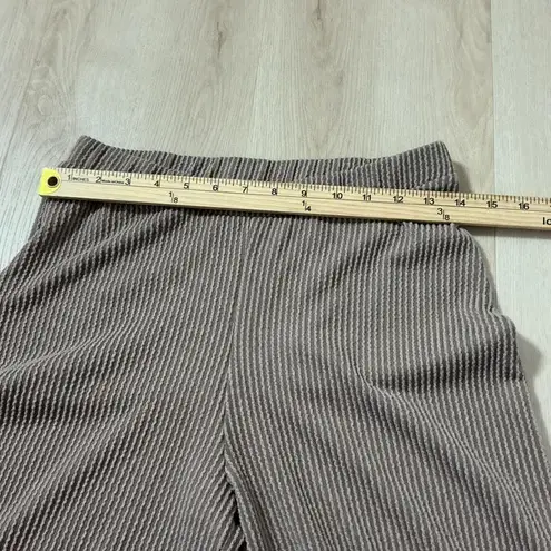 SAINTS Ribbed Wide Leg Lounge Pants Taupe Elastic Waist Womens Size L