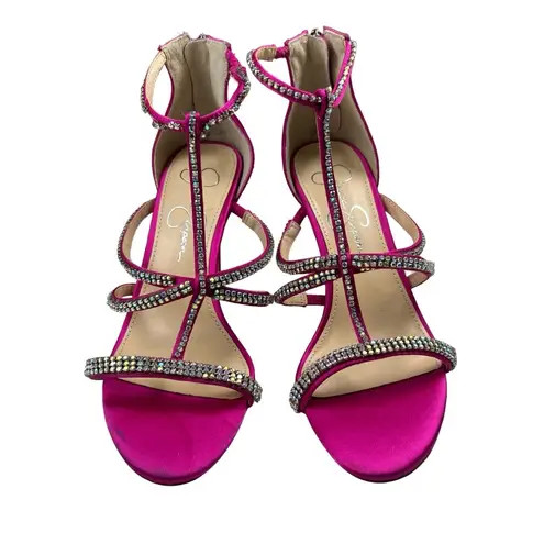 Jessica Simpson  Sidra Strappy Rhinestone Sandal in Pink Magenta Size 6.5