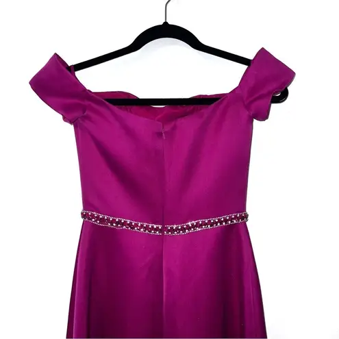 Terani Couture NEW Glamour Pink Fuchsia Off The Shoulder Beaded Gown Dress Prom