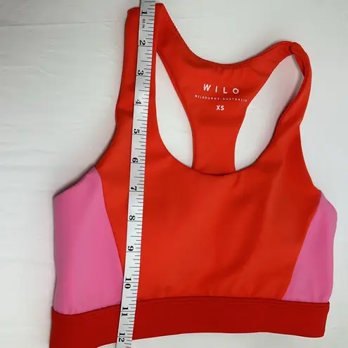 Wilo Sports Bra Anthropologie Womens XS Pink Bright Orange Padded