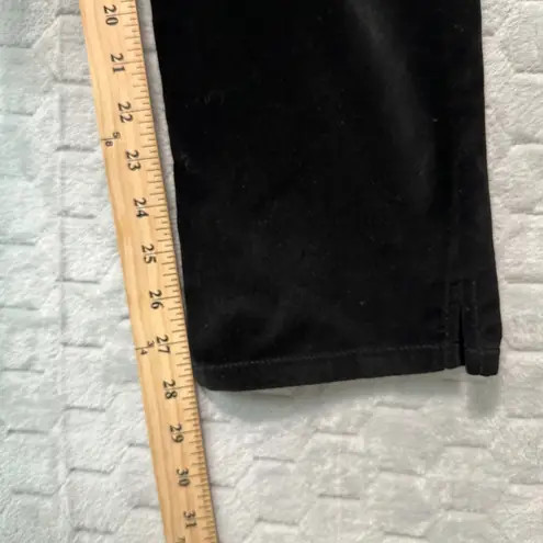 Rebecca Taylor Women Black Velvet High Rise Straight Leg Pants S Minimalist Chic