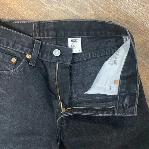 Levi's 1999 VINTAGE LEVI’S 512 SLIM FIT STRAIGHT LEG HIGH WAISTED CREASED BLACK WASHED