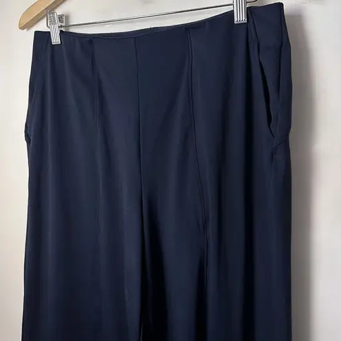 Old Navy  Pants Womens Large High Rise PowerSoft GoDry Wide Leg Navy Blue Pockets