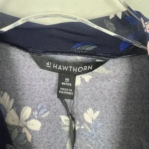 Stitch Fix NWT 41 Hawthorne Sleeveless V-Neck Floral Top Navy Size XS Petite PXS