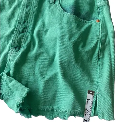 Juicy Couture  Green Tie Dye Cut Off Soft Denim Western Short Size 31 100% Cotton