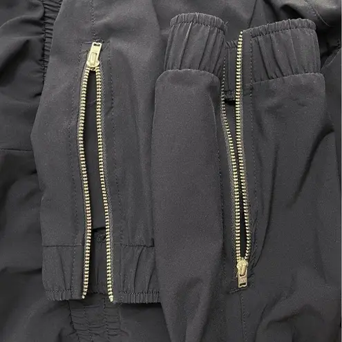 ALBION FIT Cap Sleeve Jumpsuit Black Elastic Waist One Piece Size Small Petite