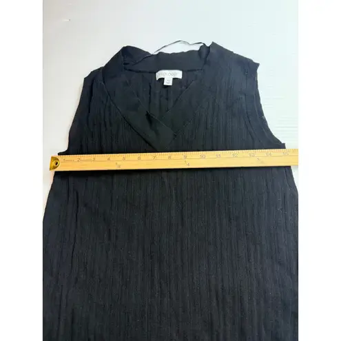 Prologue XS Black Sleeveless Dress Ribbed Knit V Neck Casual Cute Minimalist