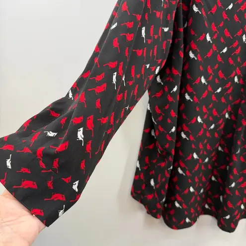 Catherines Cardinal Print Split Neck Long Sleeve Tunic Top plus size 2X (22/24W) - Image 3