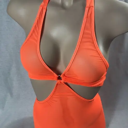 Zuliana Size XS/S Bright Orange Mesh Mini Dress. New With Tags.