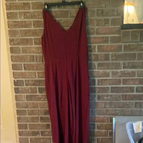 Elegant Burgundy Sleeveless Jumper Red Size M