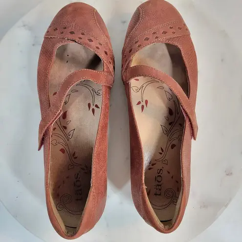 Taos Womens Scamp Mary Janes 7 Red Leather Arch Support Comfort Shoes - Image 10