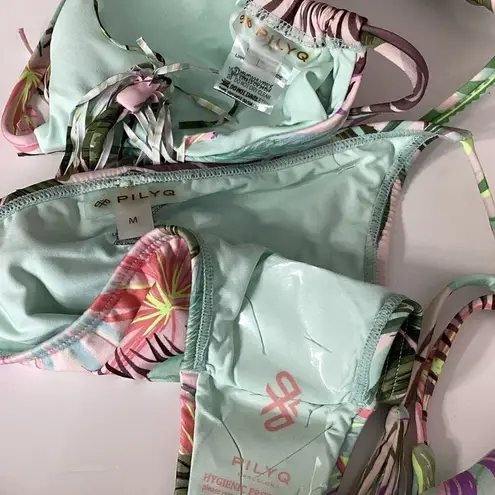 PilyQ New. PQ tropical beaded teeny bikini. L-top/M-bottom. Retails $ 168