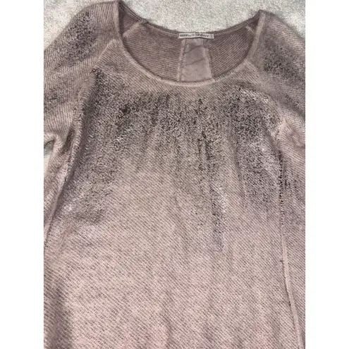 ivy and lace mohair blend thin knit sweater italy small Roll Sleeves Metallic