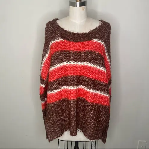 Offline by Aerie Chunky Knit Oversized Striped Sweater M Orange Size M