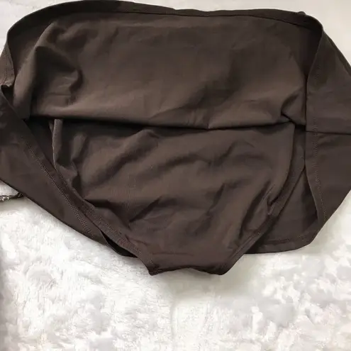 Jantzen Paisley Tankini Top Skirted Bottoms Womens 10 Brown White Two Piece