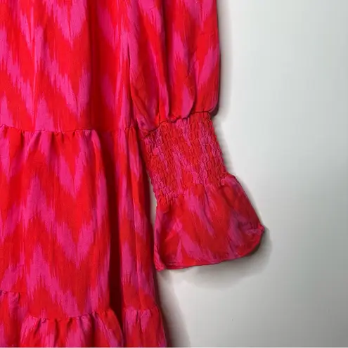 POMANDER PLACE Tuckernuck Hot Pink Ikat Kenzo Dress Size Large