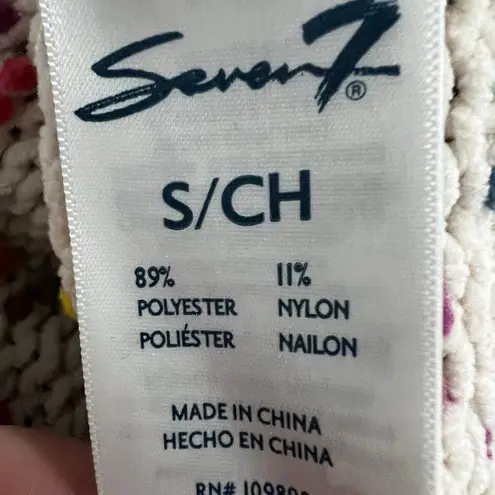 Seven 7 Chunky Popcorn Confetti Rainbow Color Long Sleeve Sweater Size Small