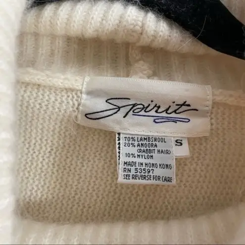 Spirit Vintage 80’s bling sweater cream wool blend Size Small
