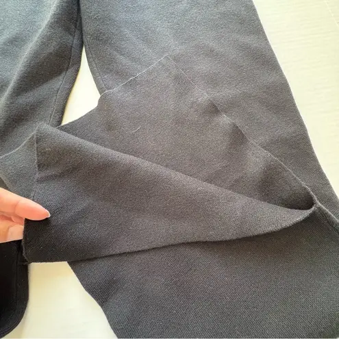 NWT Monrow Supersoft Knit flare Slit Hem Pants small black pull on trousers