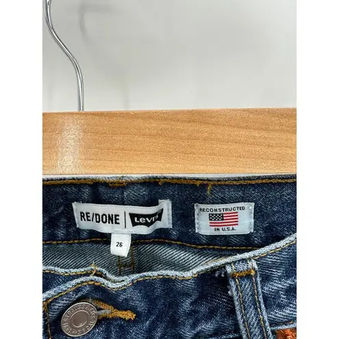RE/DONE Levi's Indigo Wash High Rise Stove Pipe Denim Jeans Women Size 26