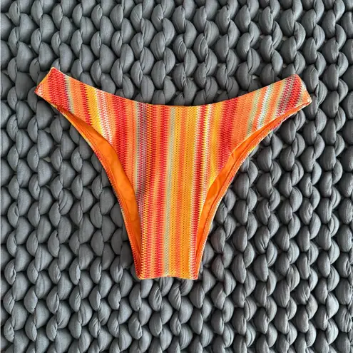Monday Swimwear Sardinia Stripe Bikini Bottom Orange