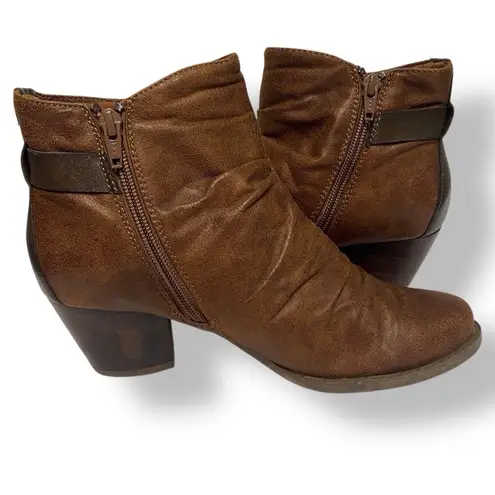 Bare Traps Faux Brown Leather Slouch Boots Size 7.5 Rikita