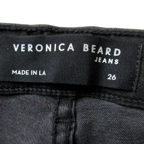 Veronica Beard NWT Ryleigh Slim Straight in Washed Black Stretch Jeans 26 / 2