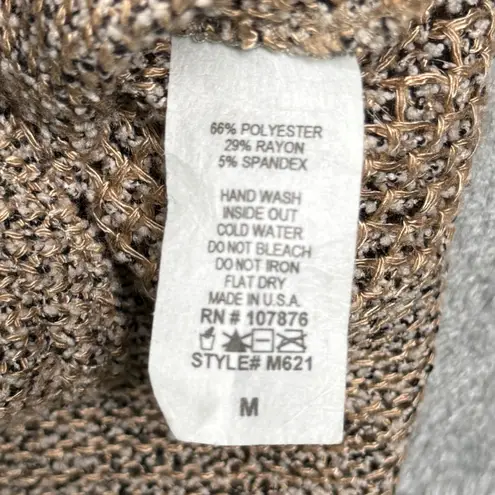 Comfy USA Cardigan Vest Sleeveless Open Knit Asymmetric Hem Lagenlook Neutral M Tan Size M