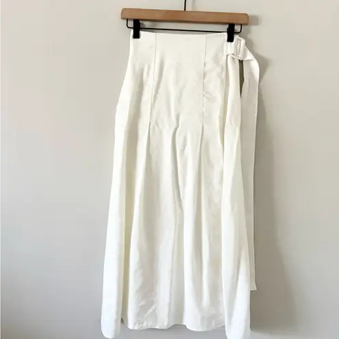Wilfred Aritzia Silana Linen Cotton Blend Midi Wrap Skirt in White Size XS
