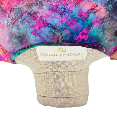 Amanda Uprichard  Blouse Top Faux Wrap Silk‎ Space Galaxy Print Pink Size Small