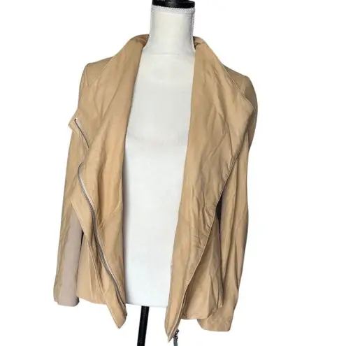 Elie Tahari Women's Black Leather Jacket Size M Mid-Length Casual