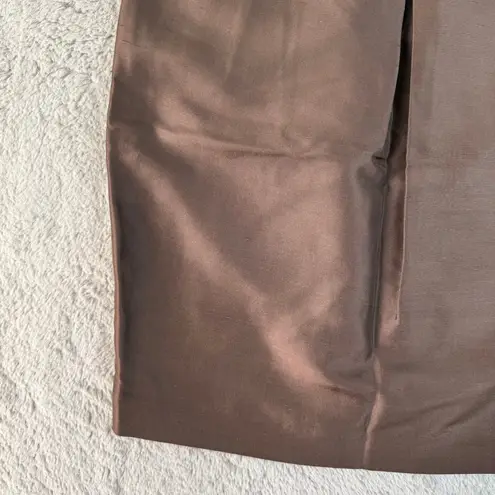 Isaac Mizrahi Pencil Skirt Silk Career Office Brown Skirt Sz 8 Career Minimalist
