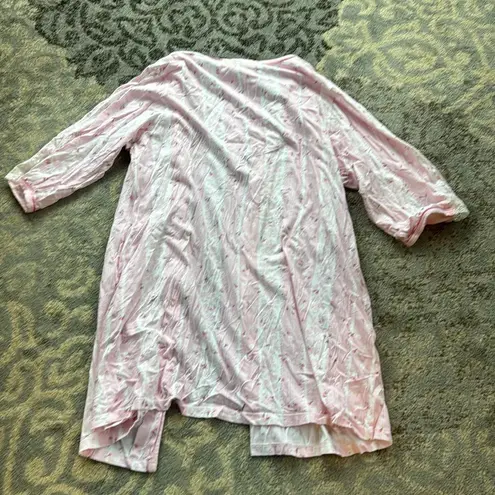 Vintage Earth Angels Floral Striped Robe Pink White Medium