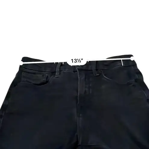 Good American Good Legs Step Fray Hem Faded Black Ankle Jeans Sz 6 / 28