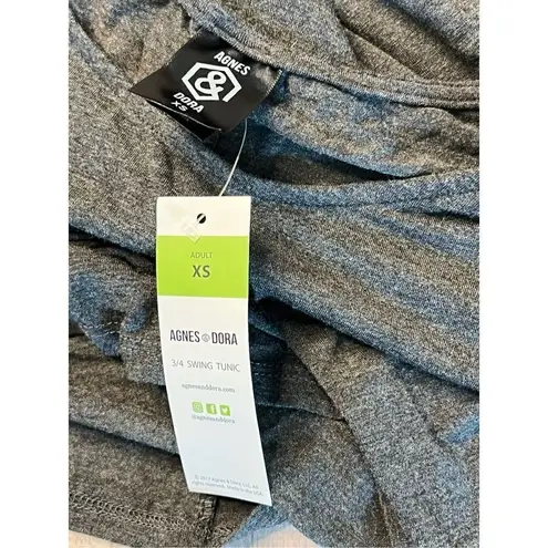 Agnes & Dora Agnes & Dora Dark Grey Jersey 3/4 Sleeve Tunic Swing Top X Small Academia NWT