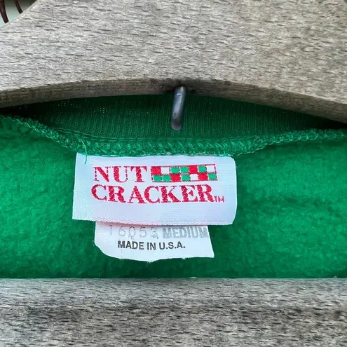 Vintage 90s Nutcracker Santa Scene Green Ugly Christmas Sweatshirt Size M